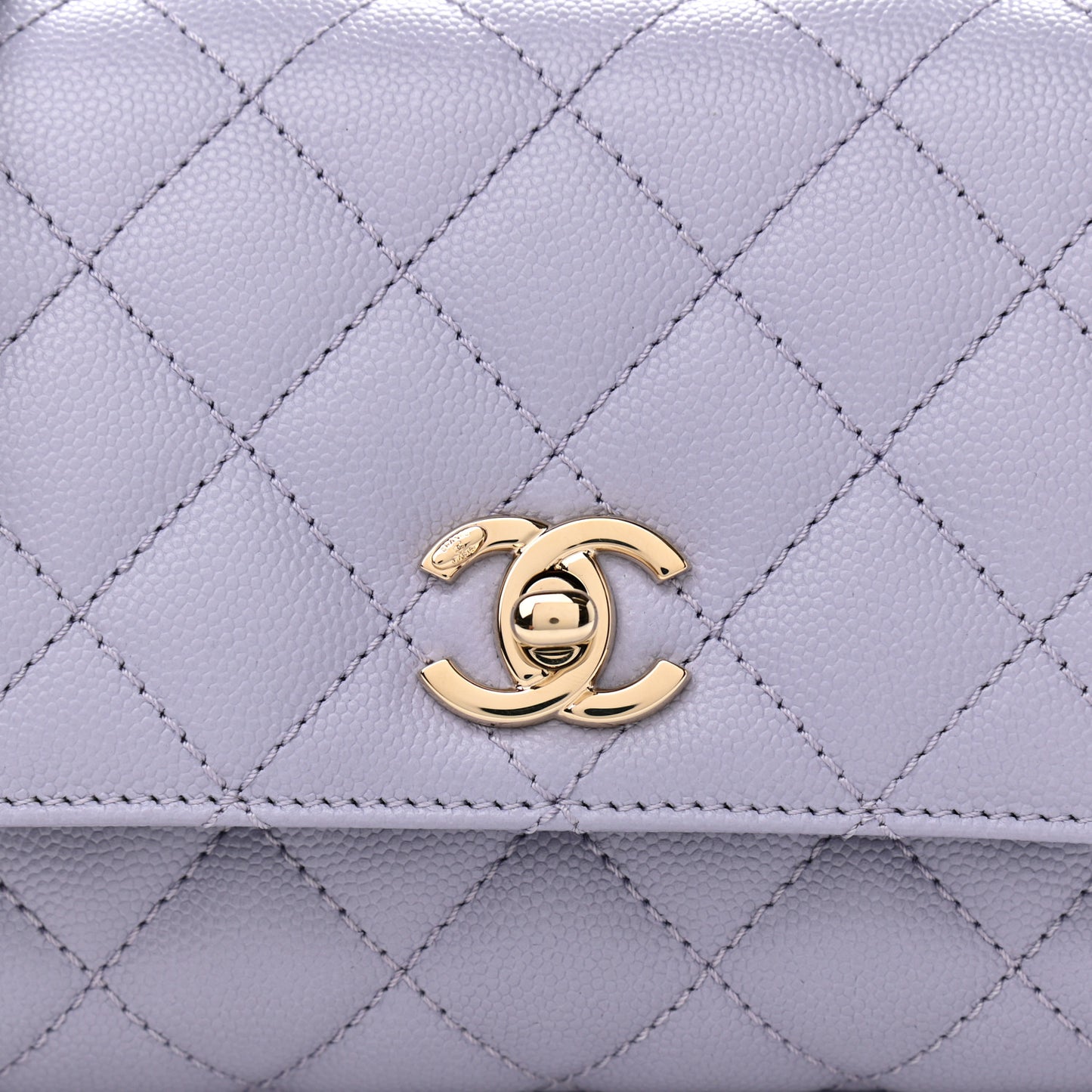 Caviar Quilted Extra Mini Coco Handle Flap Light Purple