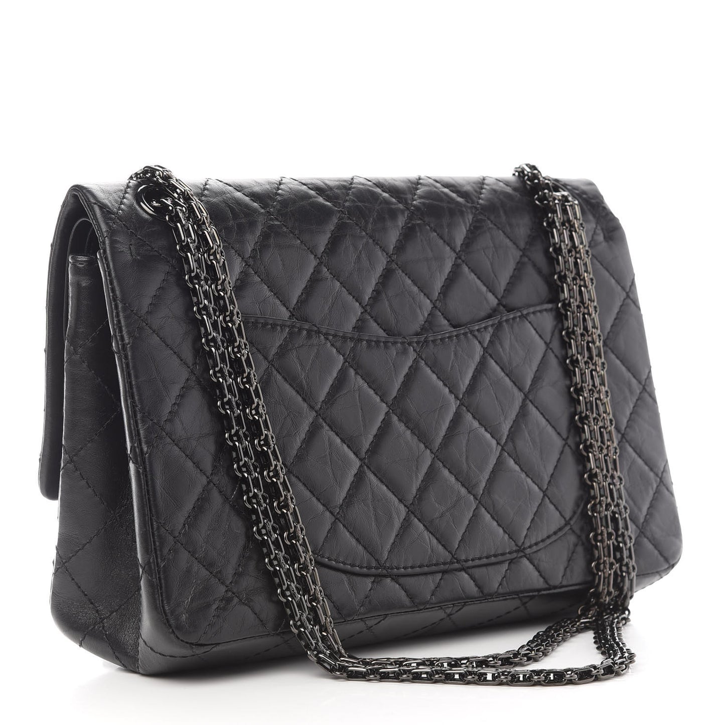 Aged Calfskin Quilted 2.55 Reissue 226 Flap So Black