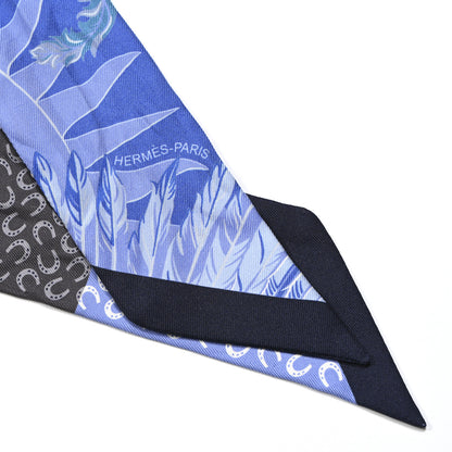 Hermes Silk Cheval Phoenix Twilly Marine Ciel Cobalt 2 of 5