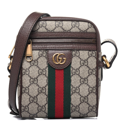 Gucci GG Supreme Monogram Web Mini Ophidia Messenger Brown 1 of 11