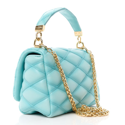Louis Vuitton LOUIS VUITTON Lambskin Malletage Top Handle GO-14 MM Lagoon 4 of 12