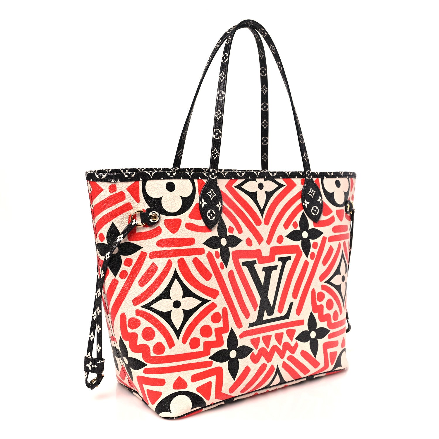 Louis Vuitton Monogram Giant Crafty Neverfull MM Creme Rouge Black 3 of 9