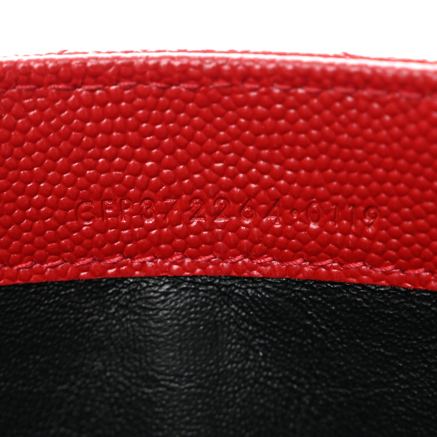 Grain De Poudre Matelasse Chevron Monogram Flap Wallet Red