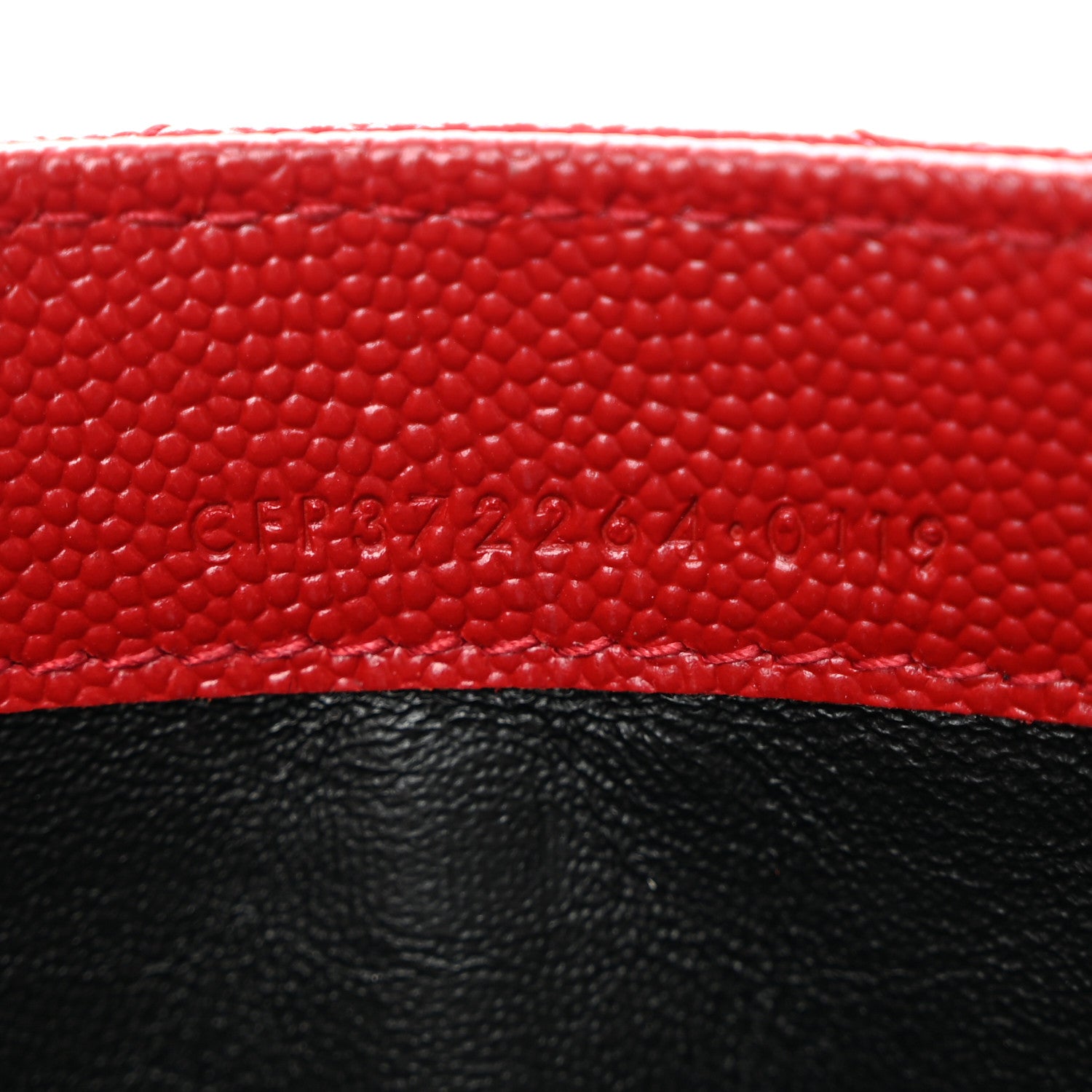 Saint Laurent Grain De Poudre Matelasse Chevron Monogram Flap Wallet Red 8 of 12