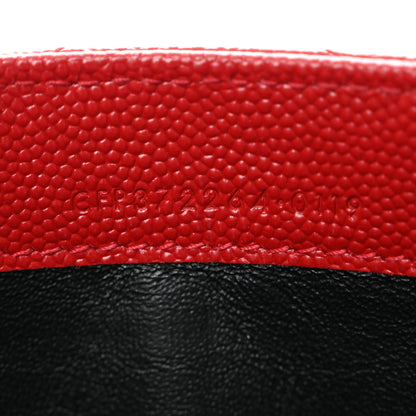 Saint Laurent Grain De Poudre Matelasse Chevron Monogram Flap Wallet Red 8 of 12