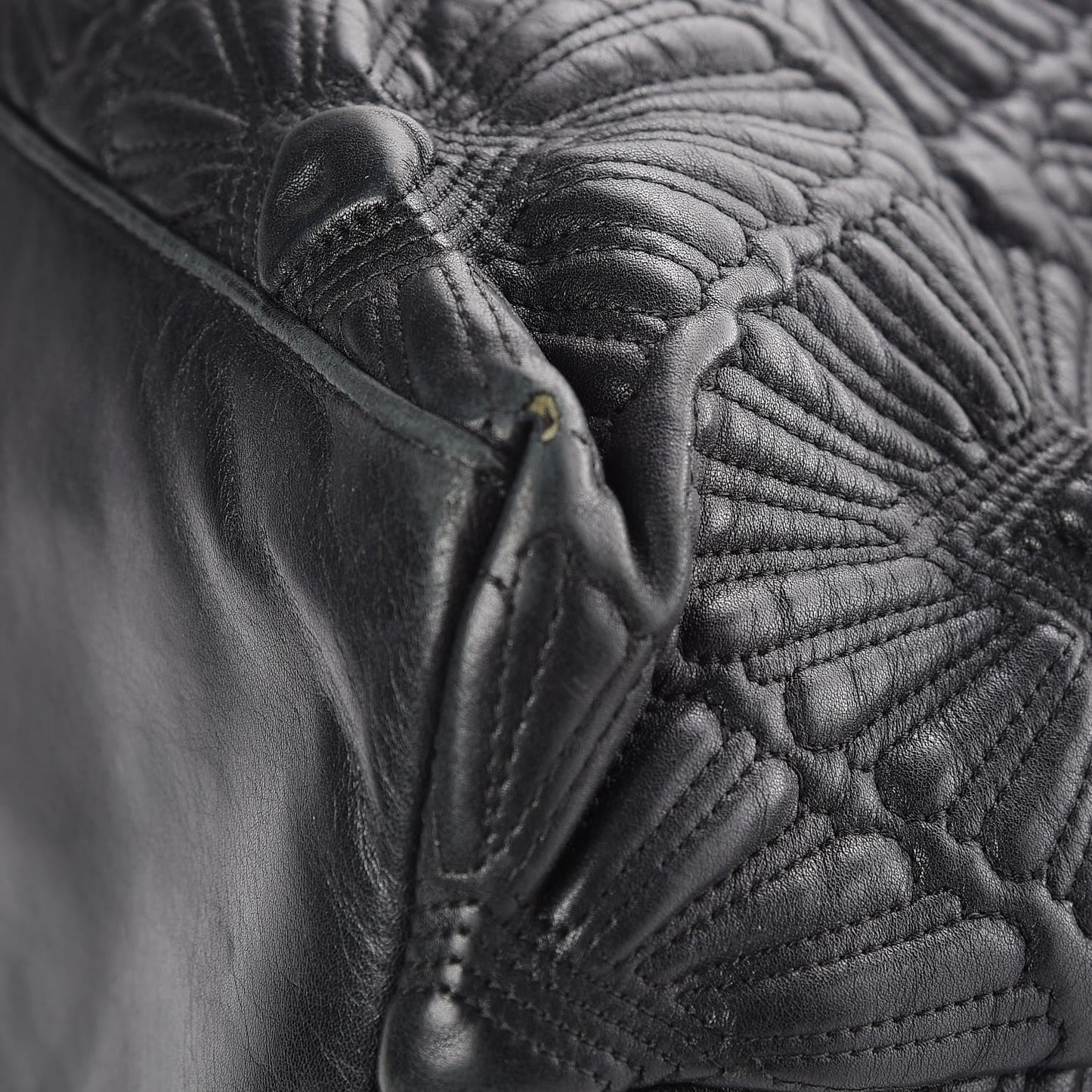 Calfskin Embroidered Ca D'Oro Tote Black