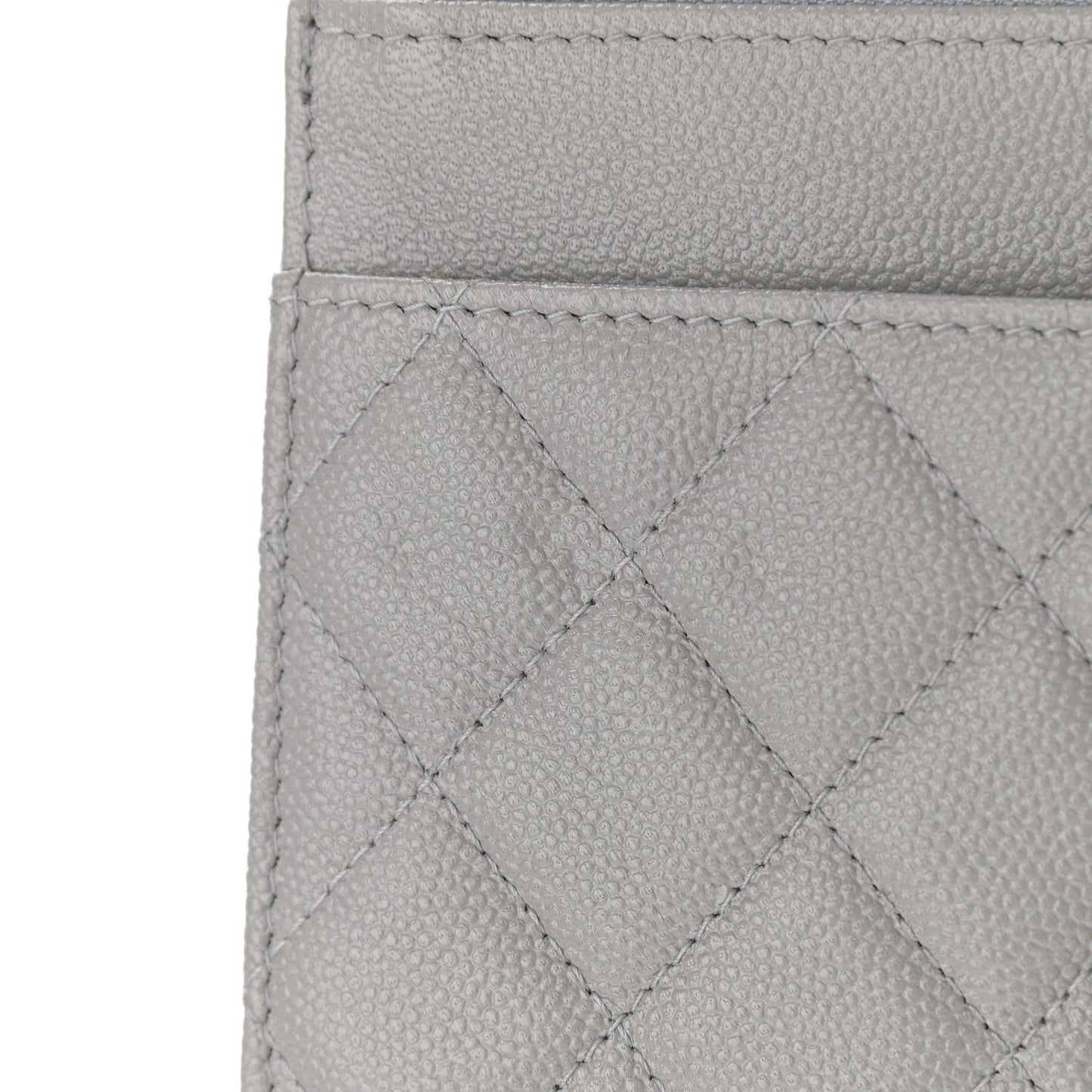 Caviar Quilted Golden Class Wallet On Chain WOC Gray