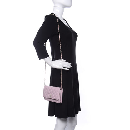 Chanel Caviar Quilted Coco Candy Wallet On Chain WOC Light Pink 2 of 12