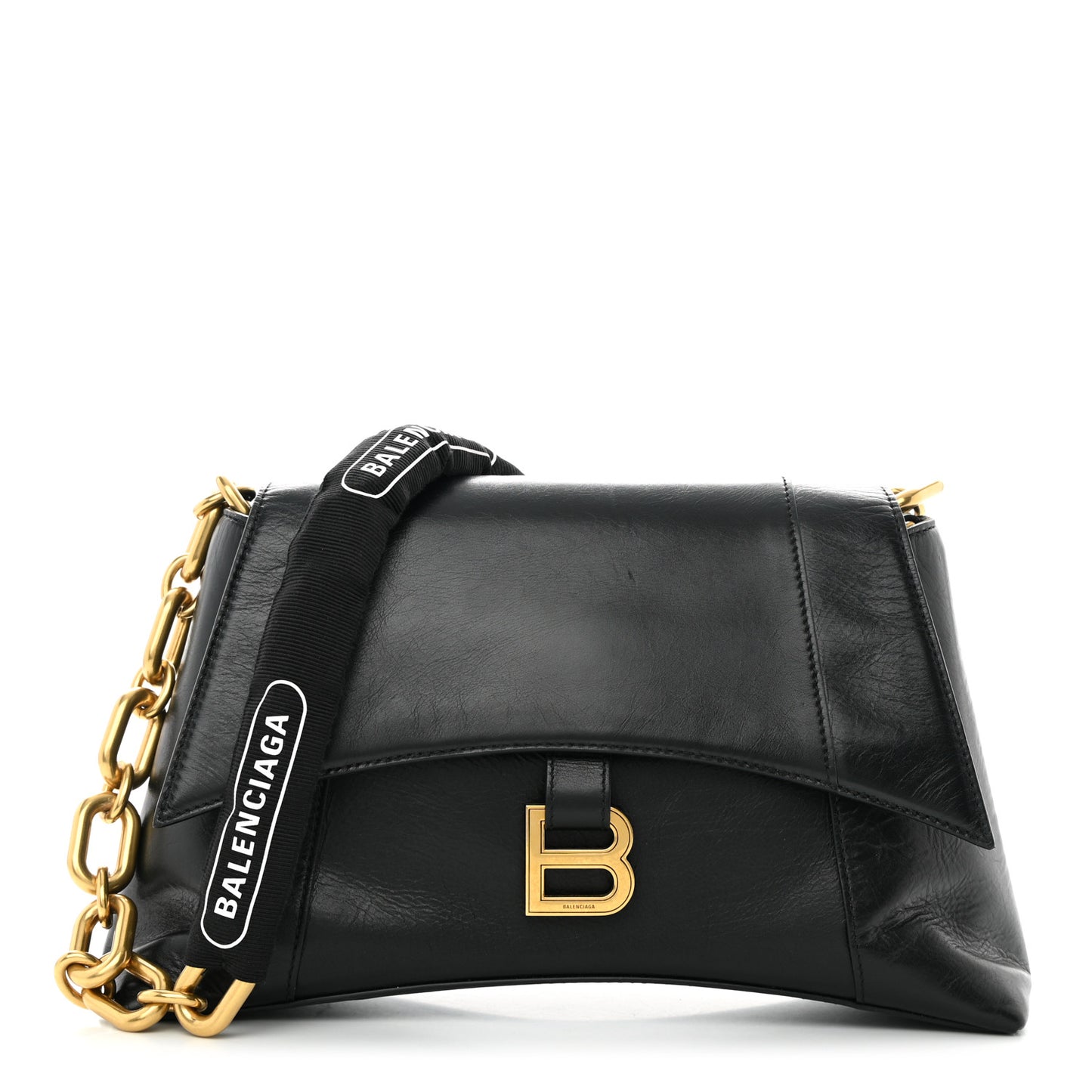 Paper Calfskin S Downtown Chain Shoulder Bag Black
