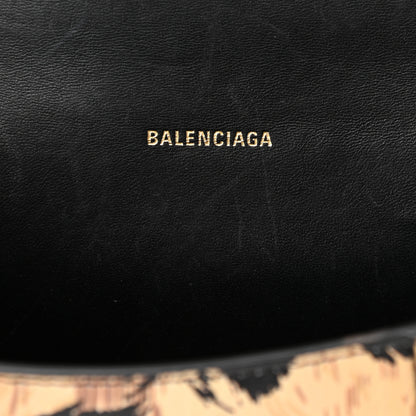 Balenciaga Smooth Calfskin Leopard Print Hourglass Top Handle Bag XS Beige 6 of 13