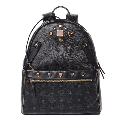 MCM Visetos Medium Studded Dual Stark Backpack Black 1 of 12