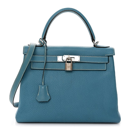 Hermes Togo Kelly Retourne 28 Blue Jean 1 of 11