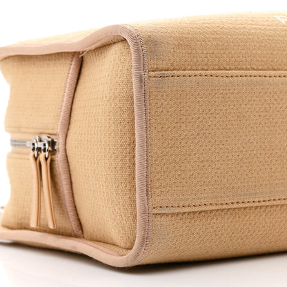 Chanel Canvas Deauville Bowling Bag Beige 9 of 17