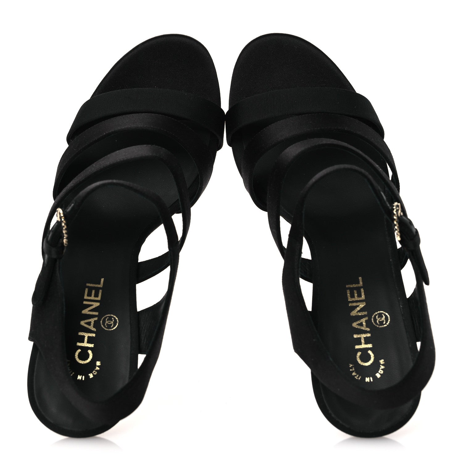 Chanel Kid Suede Pearl Sandals 42 Black 2 of 12