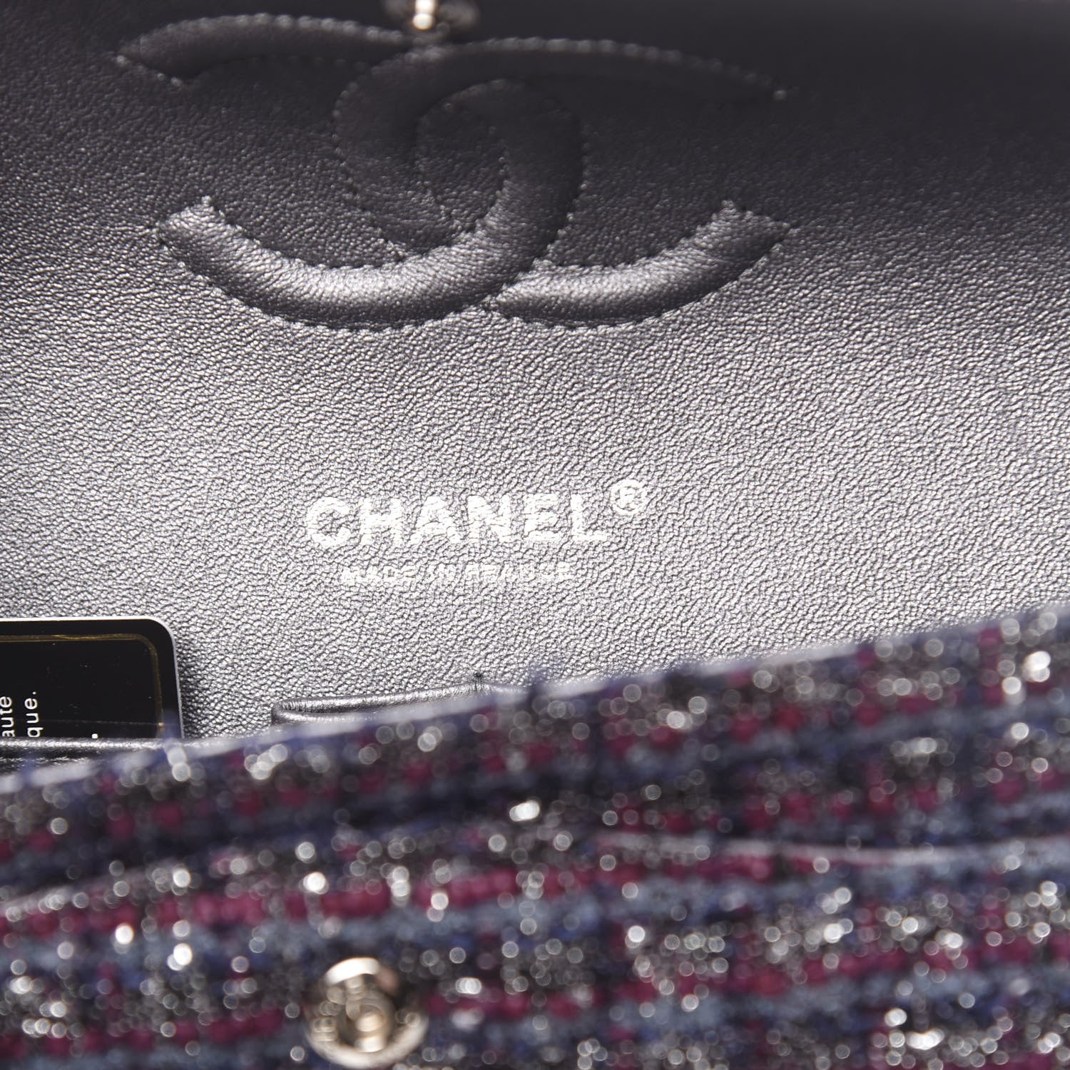 Chanel Tweed Quilted Medium Double Flap Purple 6 of 10