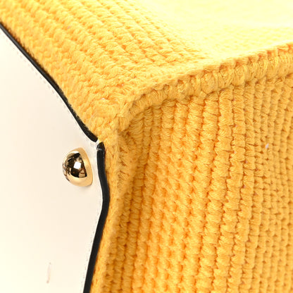 Fendi Crochet Vitello King Logo Plexiglass Medium Fendi Sunshine Shopper Tote Mimosa Panna 11 of 11