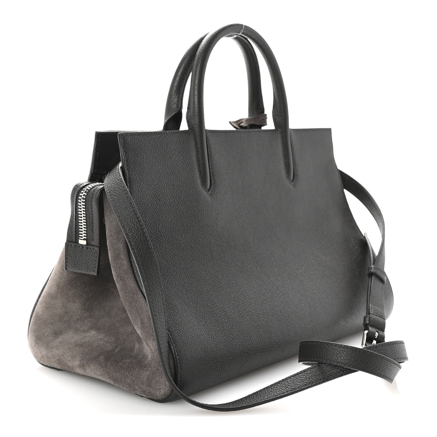 Saint Laurent Grained Calfskin Small Cabas Rive Gauche Dark Anthracite 3 of 10