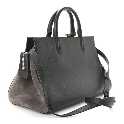 Saint Laurent Grained Calfskin Small Cabas Rive Gauche Dark Anthracite 3 of 10