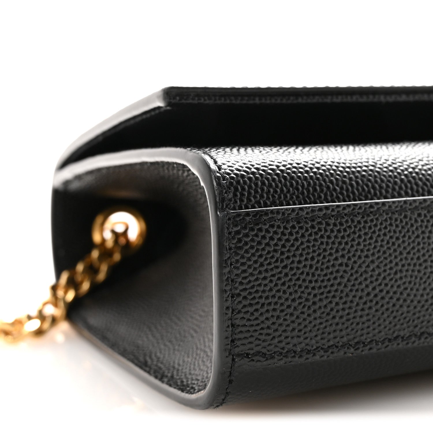Saint Laurent Calfskin Crocodile Embossed Small Classic Monogram Kate Tassel Satchel Black 8 of 9