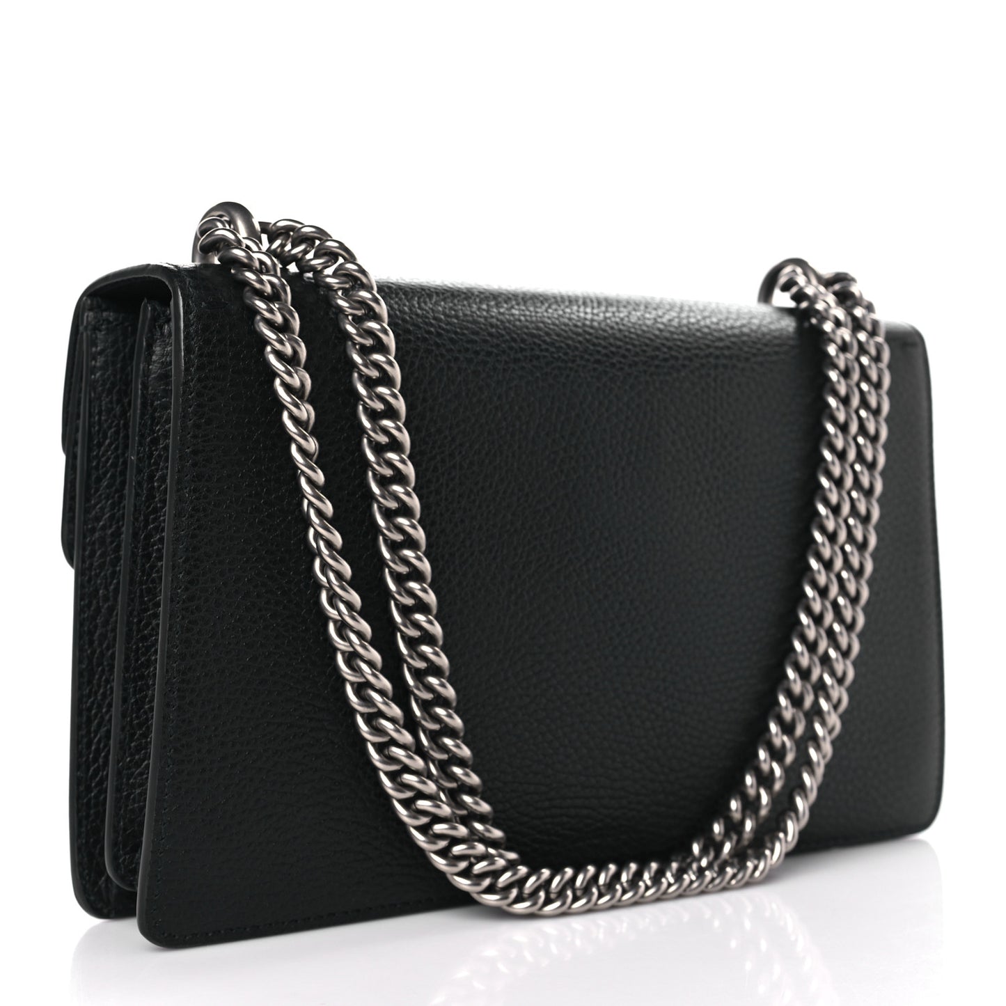 Pebbled Calfskin Small Dionysus Shoulder Bag Black