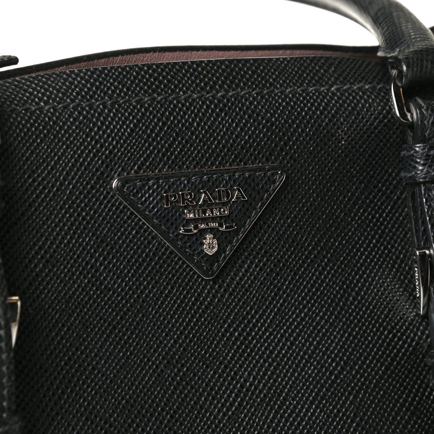 Prada Saffiano Cuir Large Double Bag Black Mughetto 12 of 13