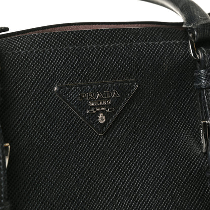 Prada Saffiano Cuir Large Double Bag Black Mughetto 12 of 13