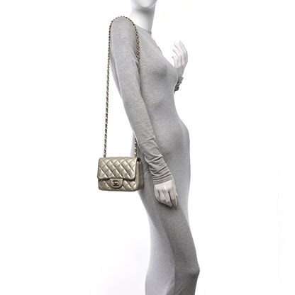 Chanel Metallic Caviar Quilted Mini Square Flap Light Gold 2 of 11