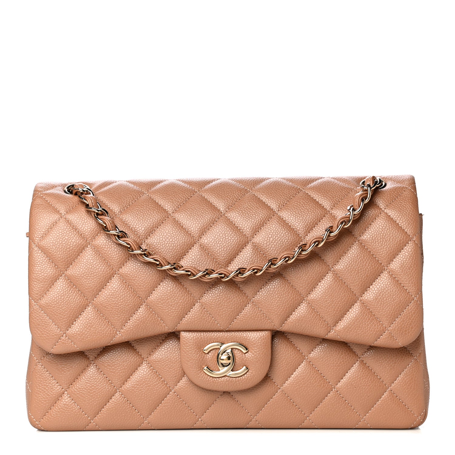 Chanel Caviar Quilted Jumbo Double Flap Beige 1 of 9