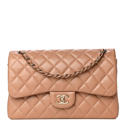 Chanel Caviar Quilted Jumbo Double Flap Beige 1 of 9