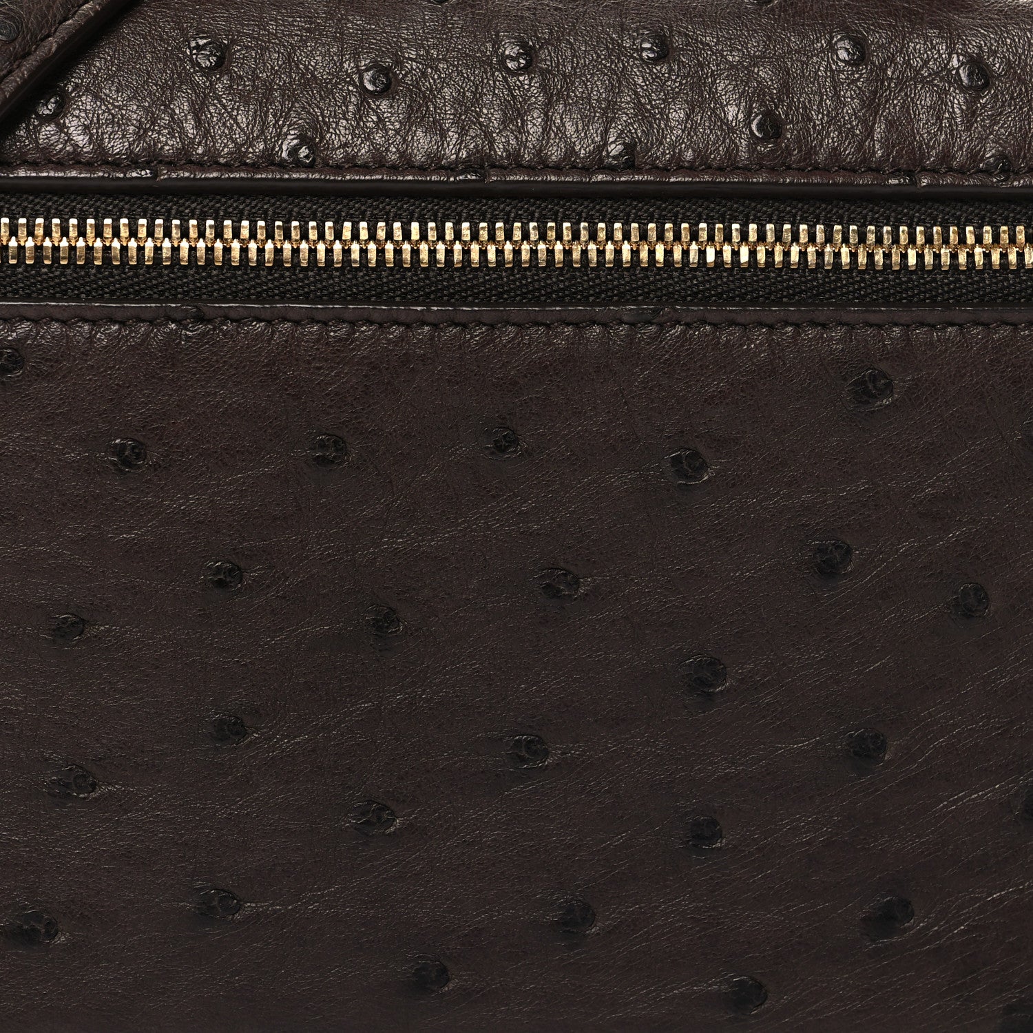 Loro Piana Ostrich L19 Extra Pocket Pouch Chocolate 7 of 10