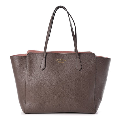 Gucci Dollar Calfskin Medium Swing Tote Grey Field Soft Pink 1 of 9