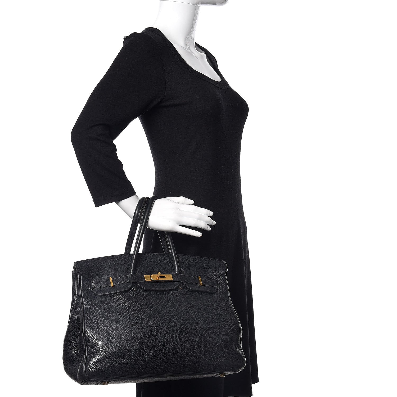 Hermes Taurillon Clemence Birkin 35 Black 2 of 42