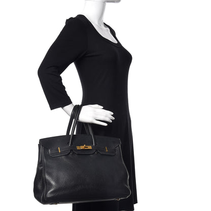 Hermes Taurillon Clemence Birkin 35 Black 2 of 42
