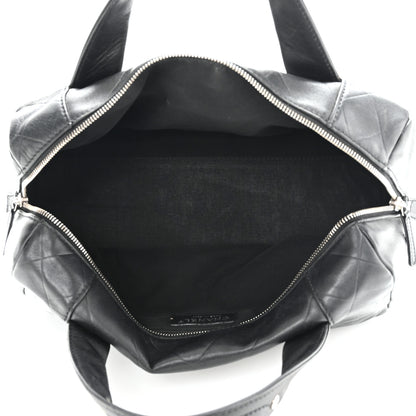Chanel Calfskin Chevron CC All Day Long Boston Black 5 of 10