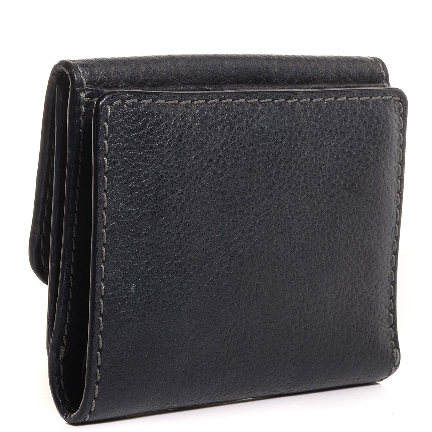 Calfskin Marcie Square Wallet Black