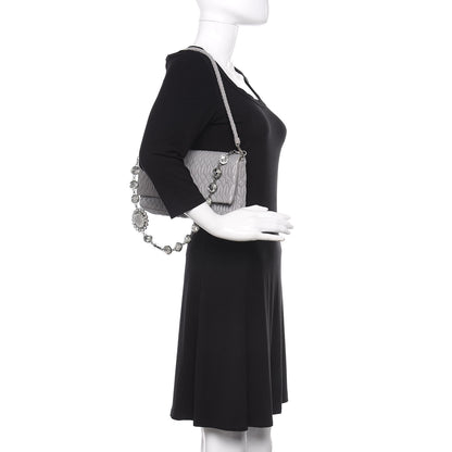 Miu Miu Nappa Matelasse Crystal Flap Clutch Grey 2 of 11
