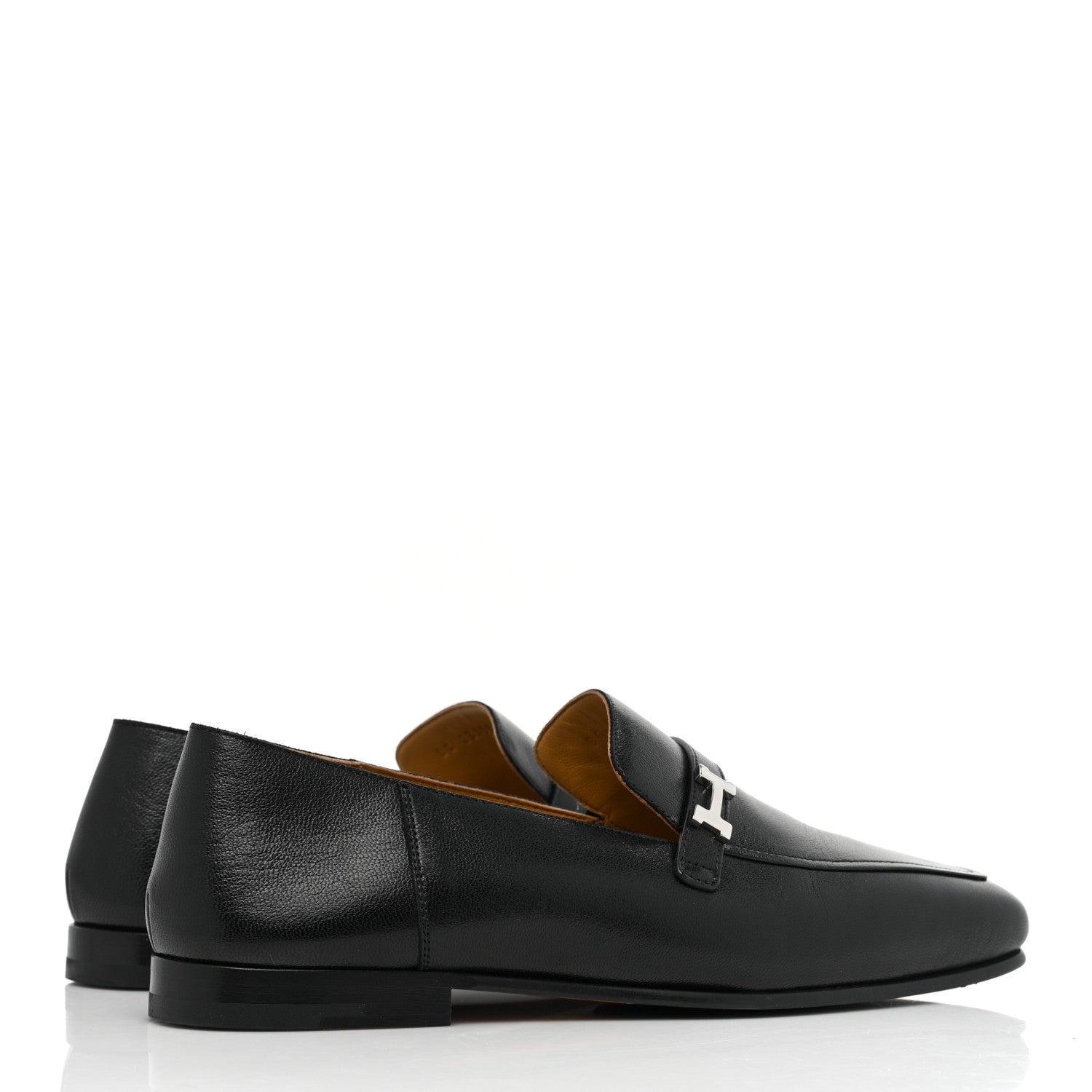 Hermes Goatskin Mens Giovanni Loafer 43 Black 4 of 9