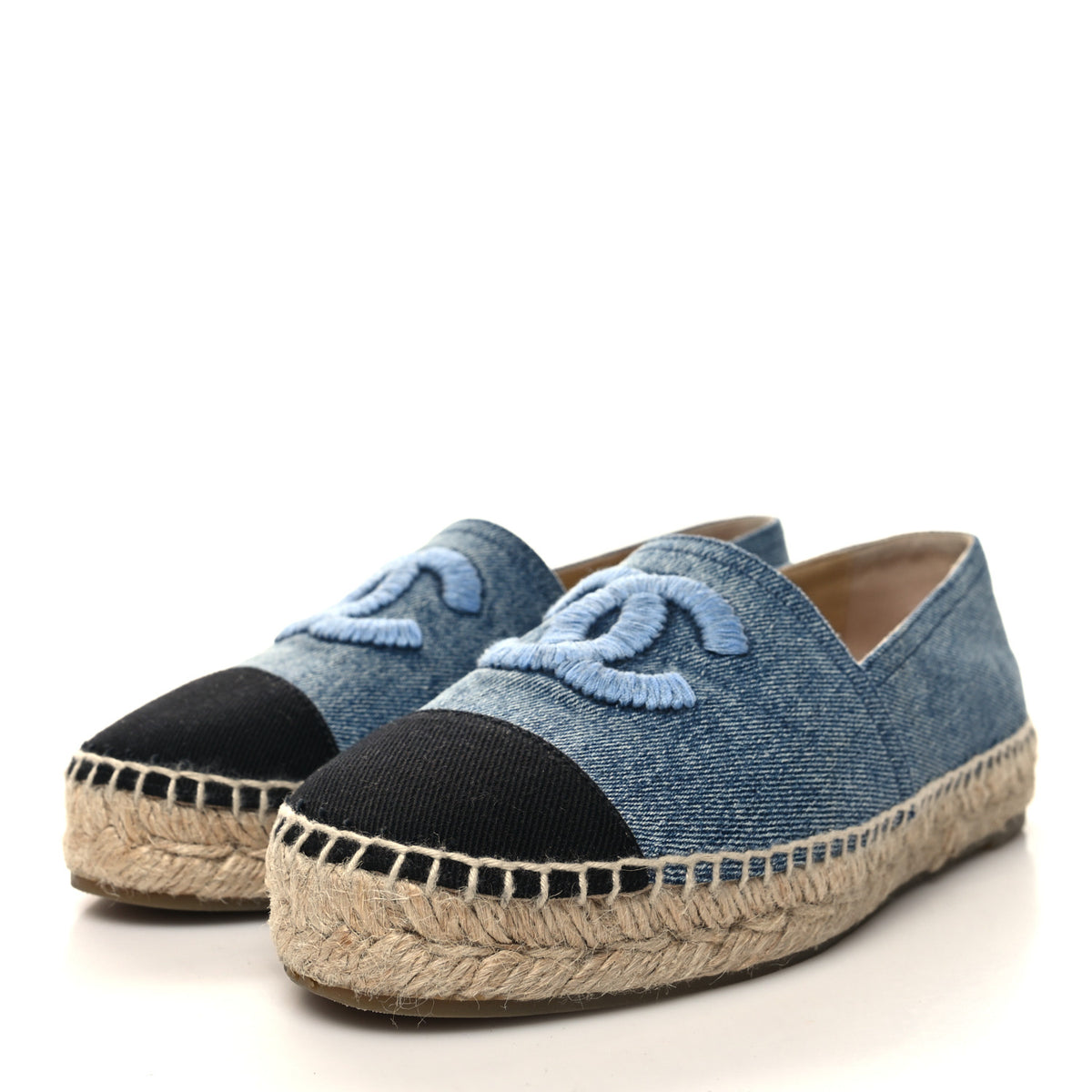 Chanel Denim CC Espadrilles 38 Blue Black 3 of 12