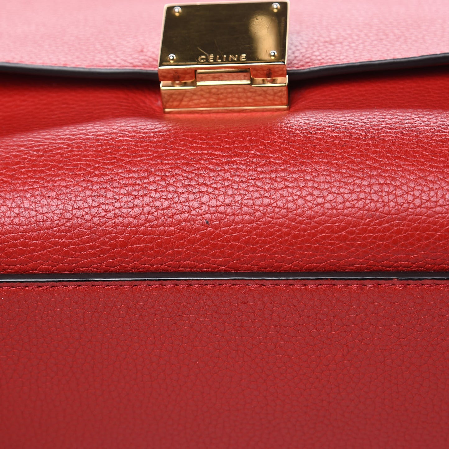 Drummed Calfskin Suede Medium Trapeze Coquelicot