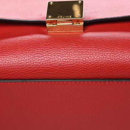 Celine Drummed Calfskin Suede Medium Trapeze Coquelicot 9 of 17