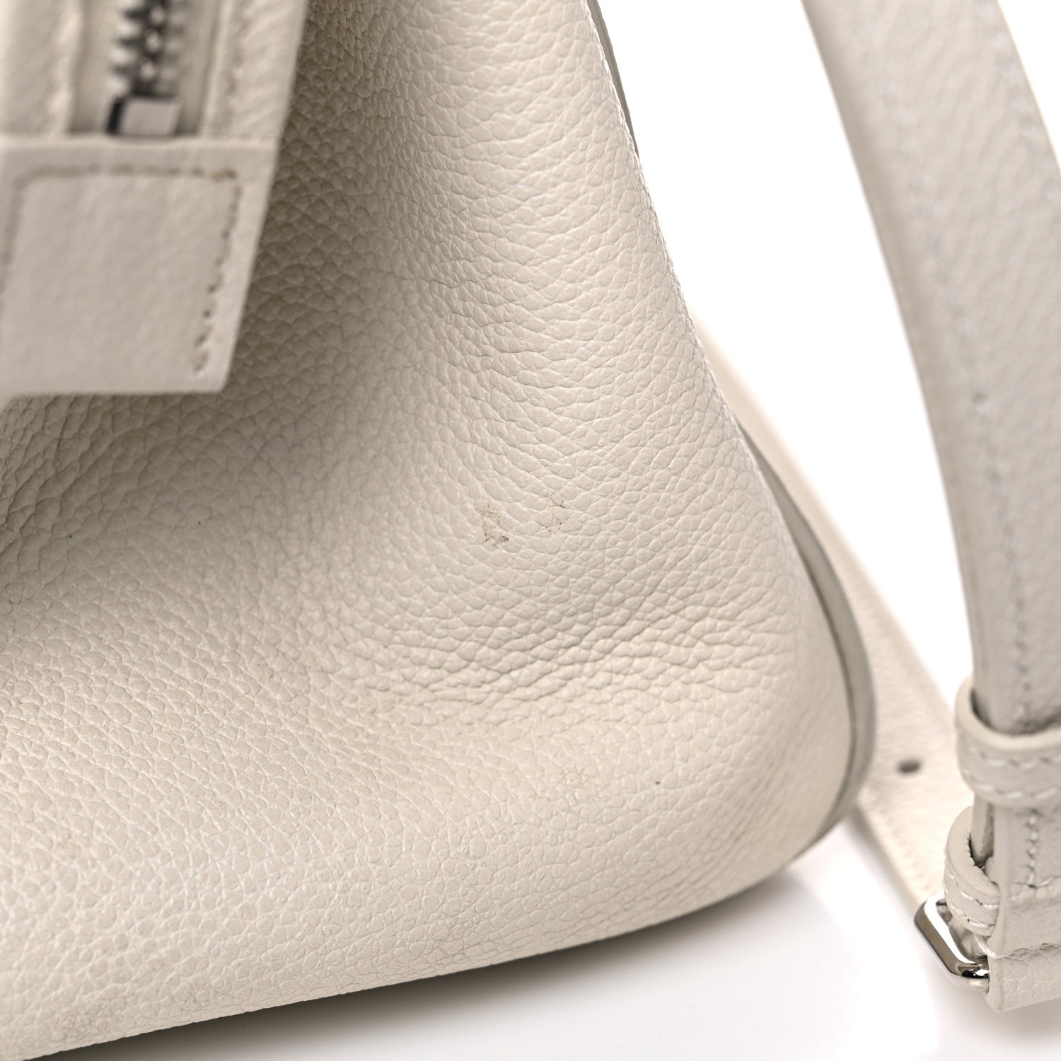 Saint Laurent Grained Calfskin Small Rive Gauche White 28 of 35