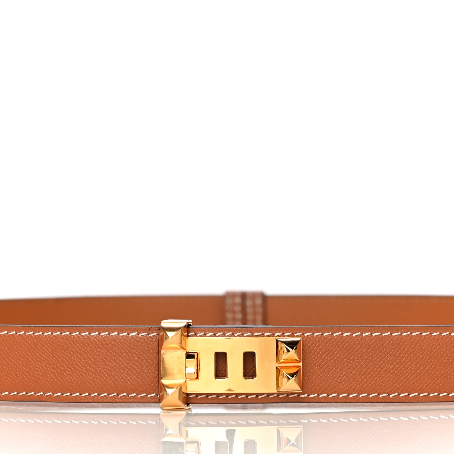 Hermes Madame Calfskin 24mm Collier De Chien Belt Gold 2 of 8