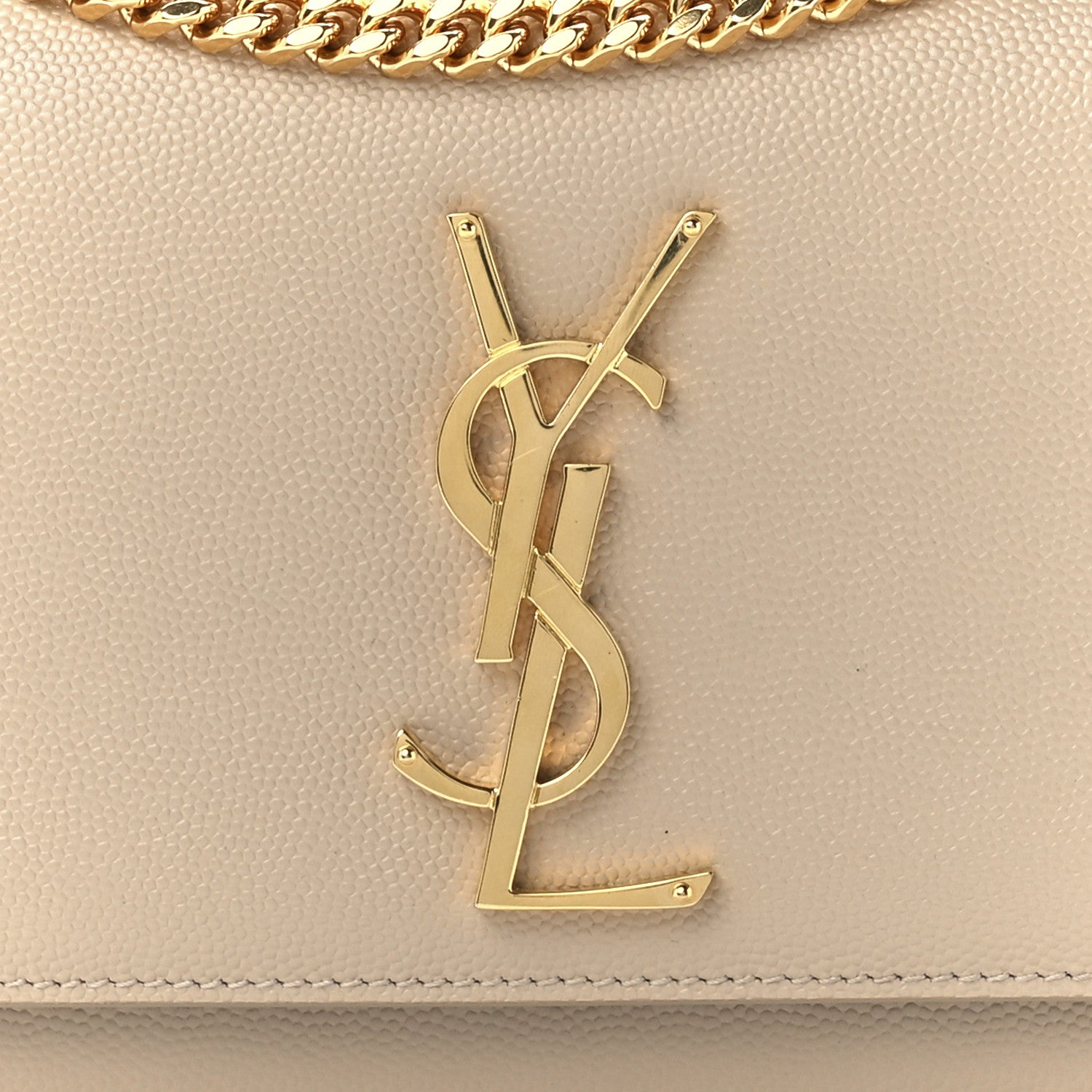 Saint Laurent Grain De Poudre Small Monogram Kate Satchel Nude Powder 9 of 13