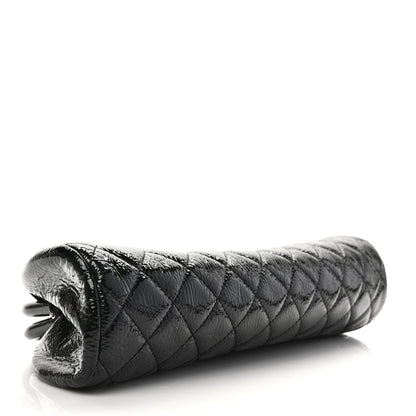 Chanel Distressed Patent Quilted Timeless Clutch Black 4 of 6
