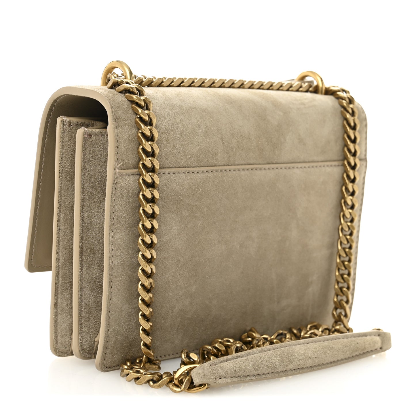 Suede Calfskin Small Monogram Sunset Dark Beige