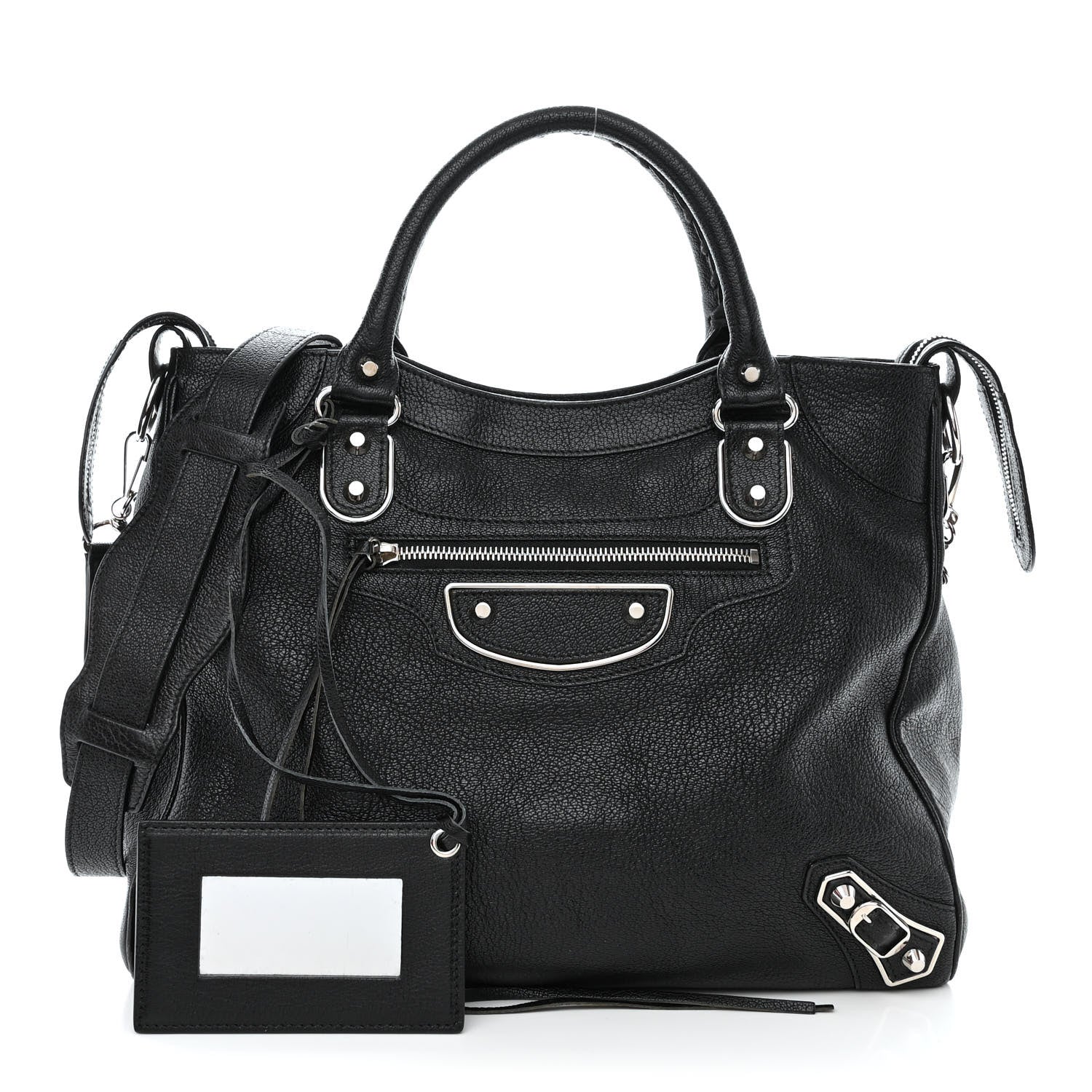 Balenciaga Chevre Silver Metallic Edge Hardware Velo Black 1 of 10