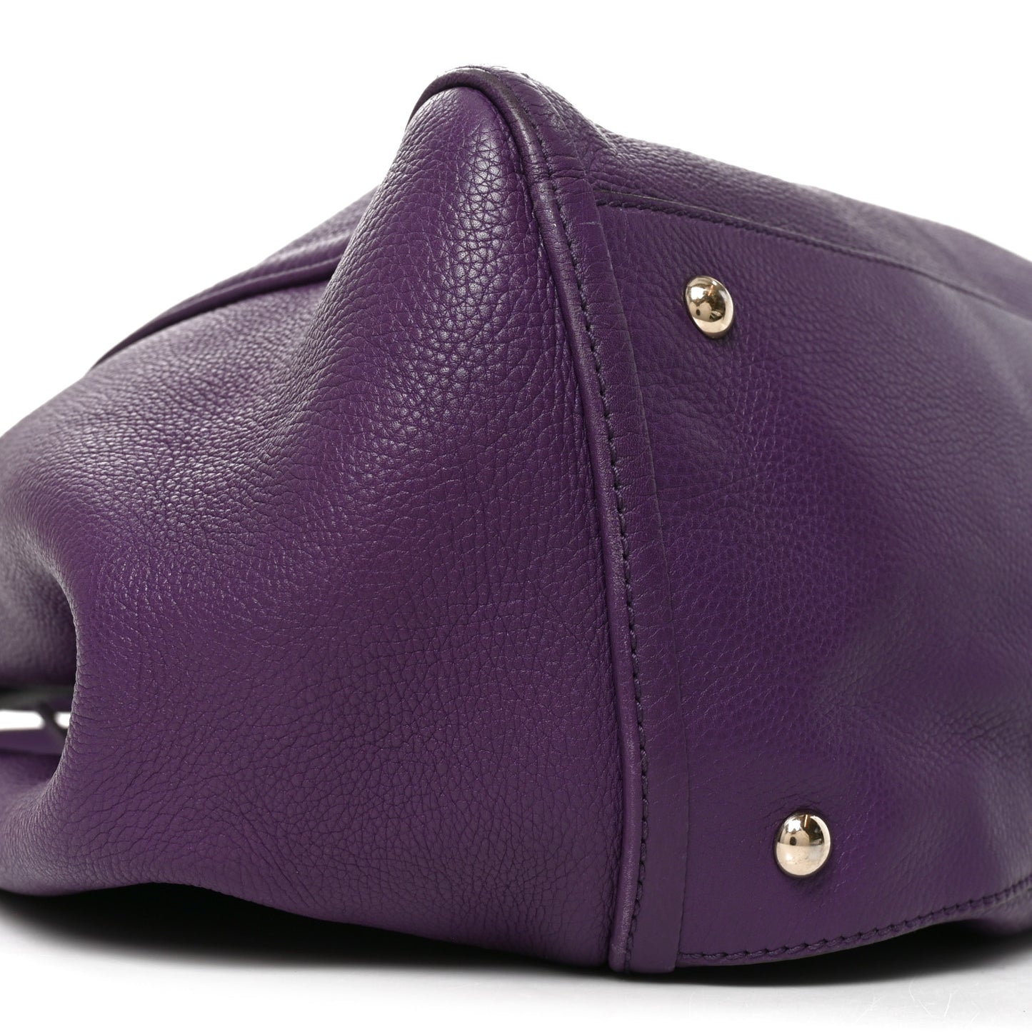 Pebbled Calfskin Large Soho Shoulder Bag Shine Purple
