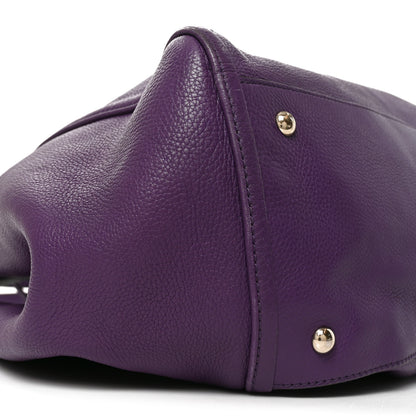 Gucci Pebbled Calfskin Large Soho Shoulder Bag Shine Purple 9 of 10
