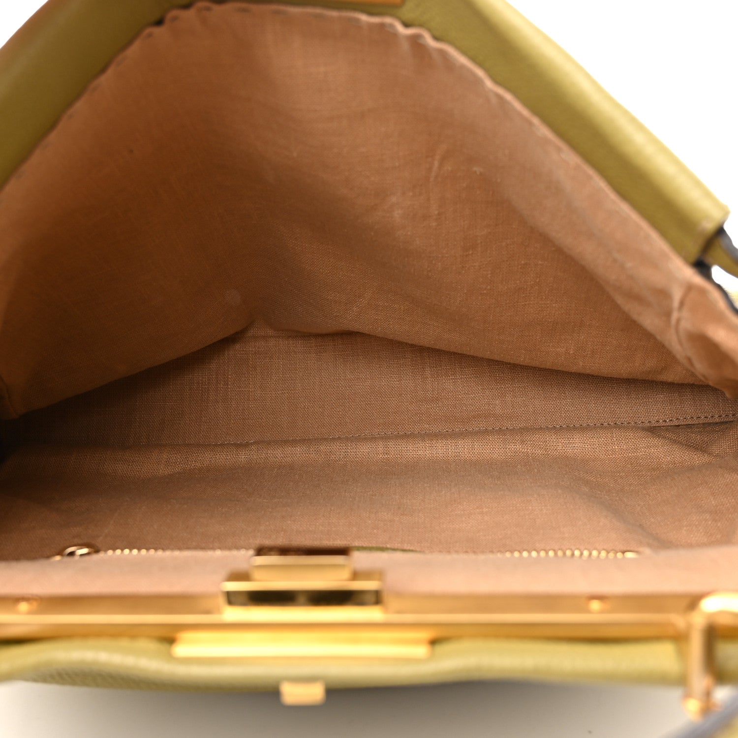 Fendi Cuoio Romano Selleria Large Peekaboo Iconic Satchel Muschio Moro 4 of 13