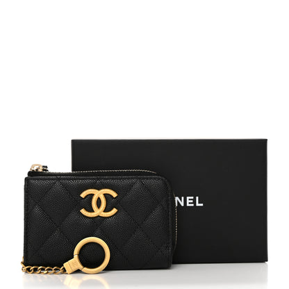 Chanel Caviar Quilted Zipped Key Holder Case Black 8 of 8